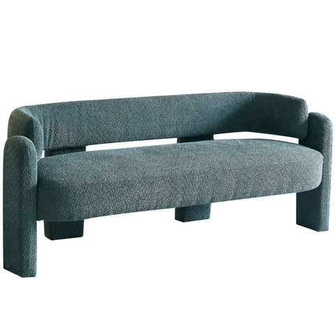 75.59&quot; Wide Boucle Upholstery Modern Sofa for Living Room Green