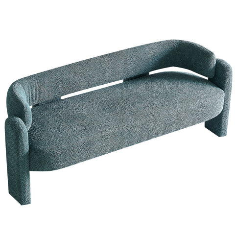 75.59&quot; Wide Boucle Upholstery Modern Sofa for Living Room Green
