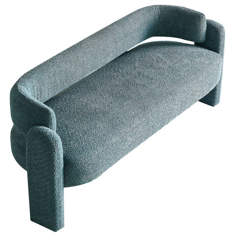 75.59&quot; Wide Boucle Upholstery Modern Sofa for Living Room Green