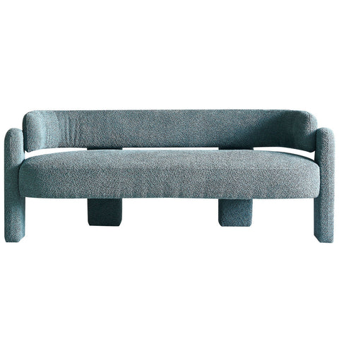 75.59&quot; Wide Boucle Upholstery Modern Sofa for Living Room Green