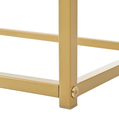 Konsolentisch,Flurtisch mit 2 Schublade ,Leichter Luxus-Stil Beistelltisch, Sofatisch ,120x38x76 cm,Weiß/Gold
