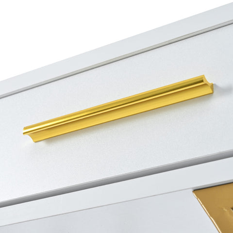 Konsolentisch,Flurtisch mit 2 Schublade ,Leichter Luxus-Stil Beistelltisch, Sofatisch ,120x38x76 cm,Weiß/Gold