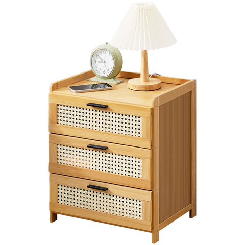 Bedside Table Simple Solid Wood Small Cabinet Light Luxury Storage Cabinet Bedroom Bedside Simple Nordic European Style Modern Mini