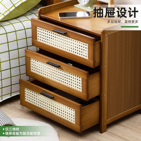 Bedside Table Simple Solid Wood Small Cabinet Light Luxury Storage Cabinet Bedroom Bedside Simple Nordic European Style Modern Mini