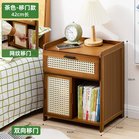 Bedside Table Simple Solid Wood Small Cabinet Light Luxury Storage Cabinet Bedroom Bedside Simple Nordic European Style Modern Mini