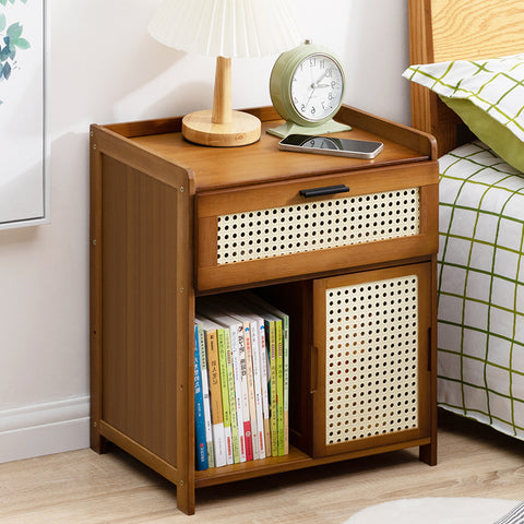 Bedside Table Simple Solid Wood Small Cabinet Light Luxury Storage Cabinet Bedroom Bedside Simple Nordic European Style Modern Mini